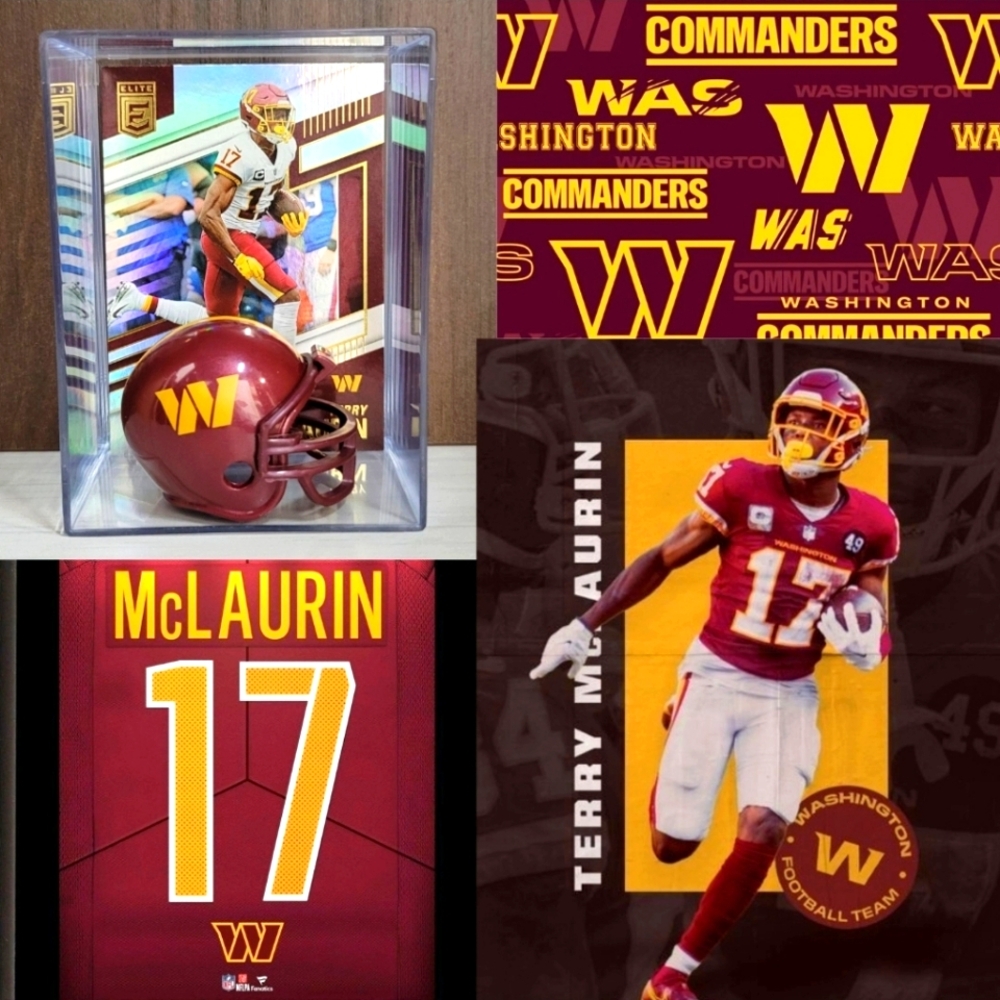 Terry McLaurin Washington Commanders Mini Football Helmet Sports Box